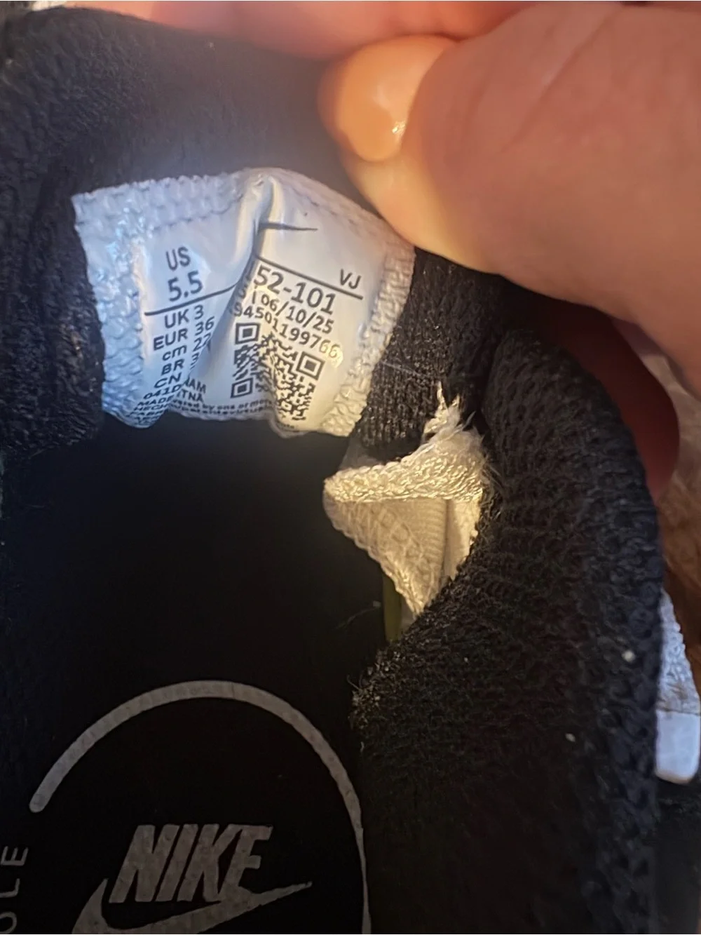 Nike Kids Black and White Air Max Style Sneakers